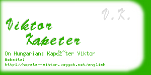 viktor kapeter business card